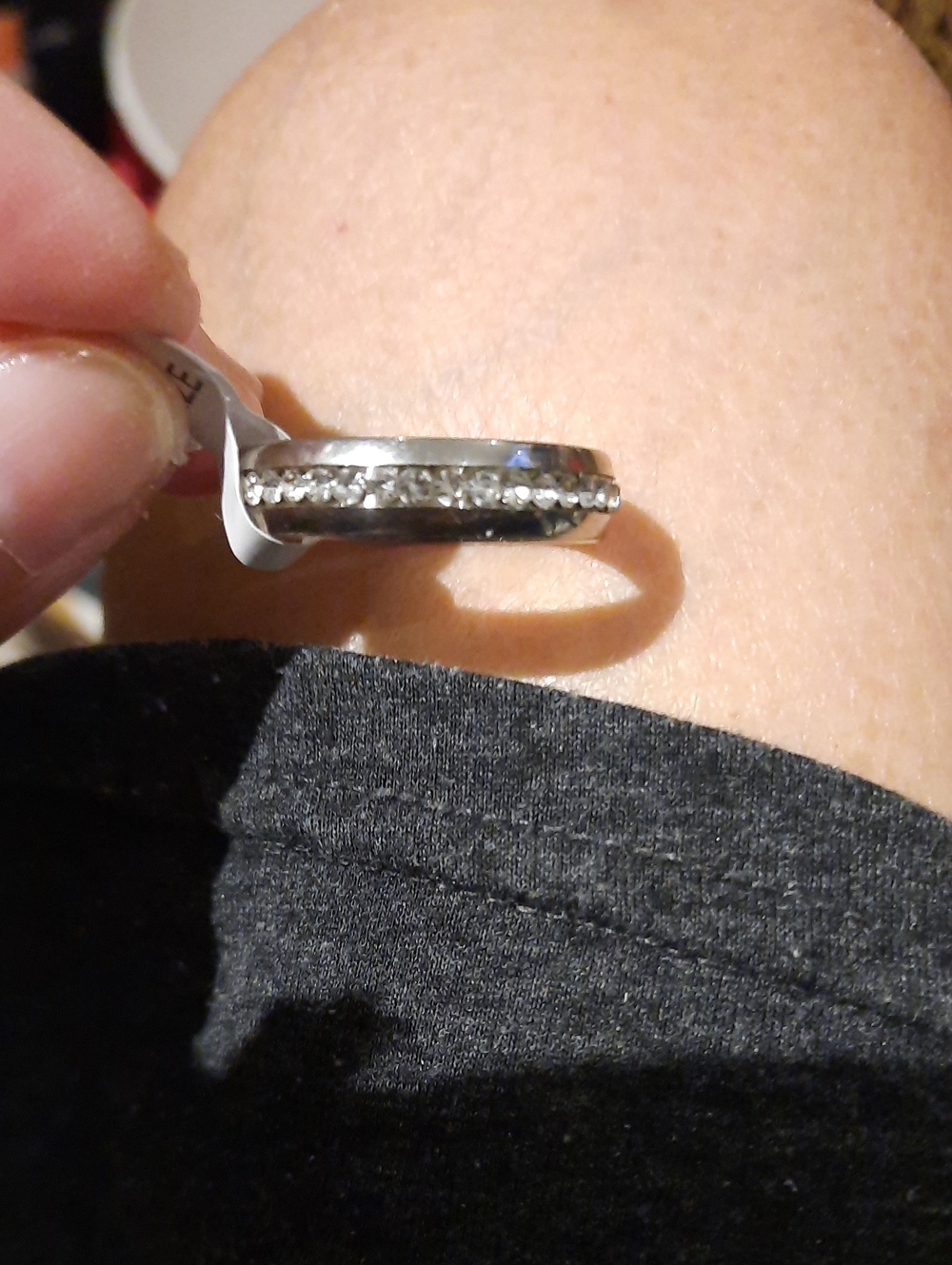 NWT GENUINE SOLID STAINLESS STEEL CZ ETERNITY ANNIVERSARY WEDDING RING Size 14
